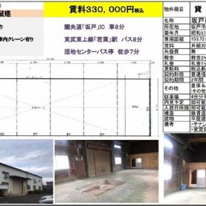 埼玉県坂戸市大字中小坂８８６　46.5坪　貸倉庫・貸工場｜L-Net（エルネット） 画像1