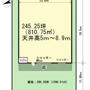 埼玉県越谷市谷中町２丁目206-1　245.3坪　貸倉庫・貸工場｜L-Net（エルネット） 画像1