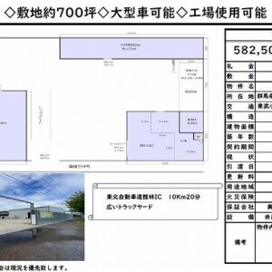 群馬県邑楽郡邑楽町大字篠塚１６２４－１　233.8坪　貸倉庫・貸工場｜L-Net（エルネット） 画像1