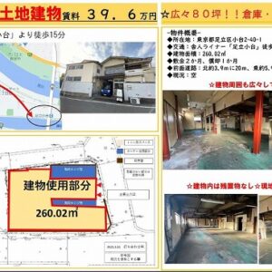 東京都足立区小台２丁目４０－１　78.7坪　貸倉庫・貸工場｜L-Net（エルネット） 画像1
