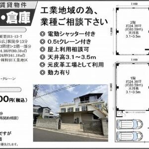 東京都墨田区東墨田３丁目１２－７　48.8坪　貸倉庫・貸工場｜L-Net（エルネット） 画像1