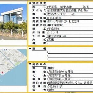 千葉県浦安市港７６－５　1724.9坪　貸倉庫・貸工場｜L-Net（エルネット） 画像1