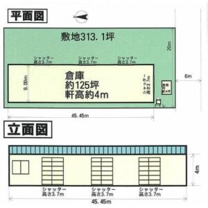 埼玉県さいたま市岩槻区大字末田３８２　129坪　貸倉庫・貸工場｜L-Net（エルネット） 画像1