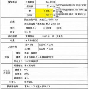 埼玉県川越市宮元町２３－１　貸倉庫・貸工場｜L-Net（エルネット） 画像1