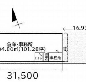 埼玉県戸田市大字新曽１０６９　101.3坪　貸倉庫・貸工場｜L-Net（エルネット） 画像1