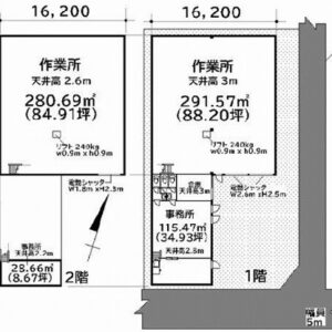 埼玉県越谷市七左町５丁目１０６－２　216.7坪　貸倉庫・貸工場｜L-Net（エルネット） 画像1